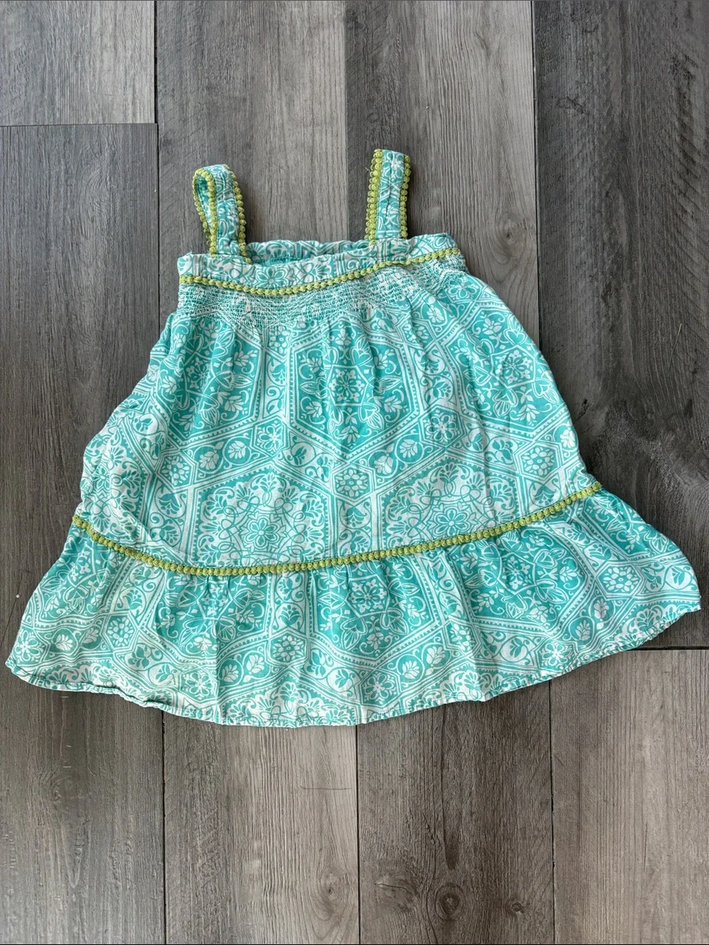 Beautiful GAP Kids Aqua Pattern Sundress - Resort/Summer/Event - XS (4-5)